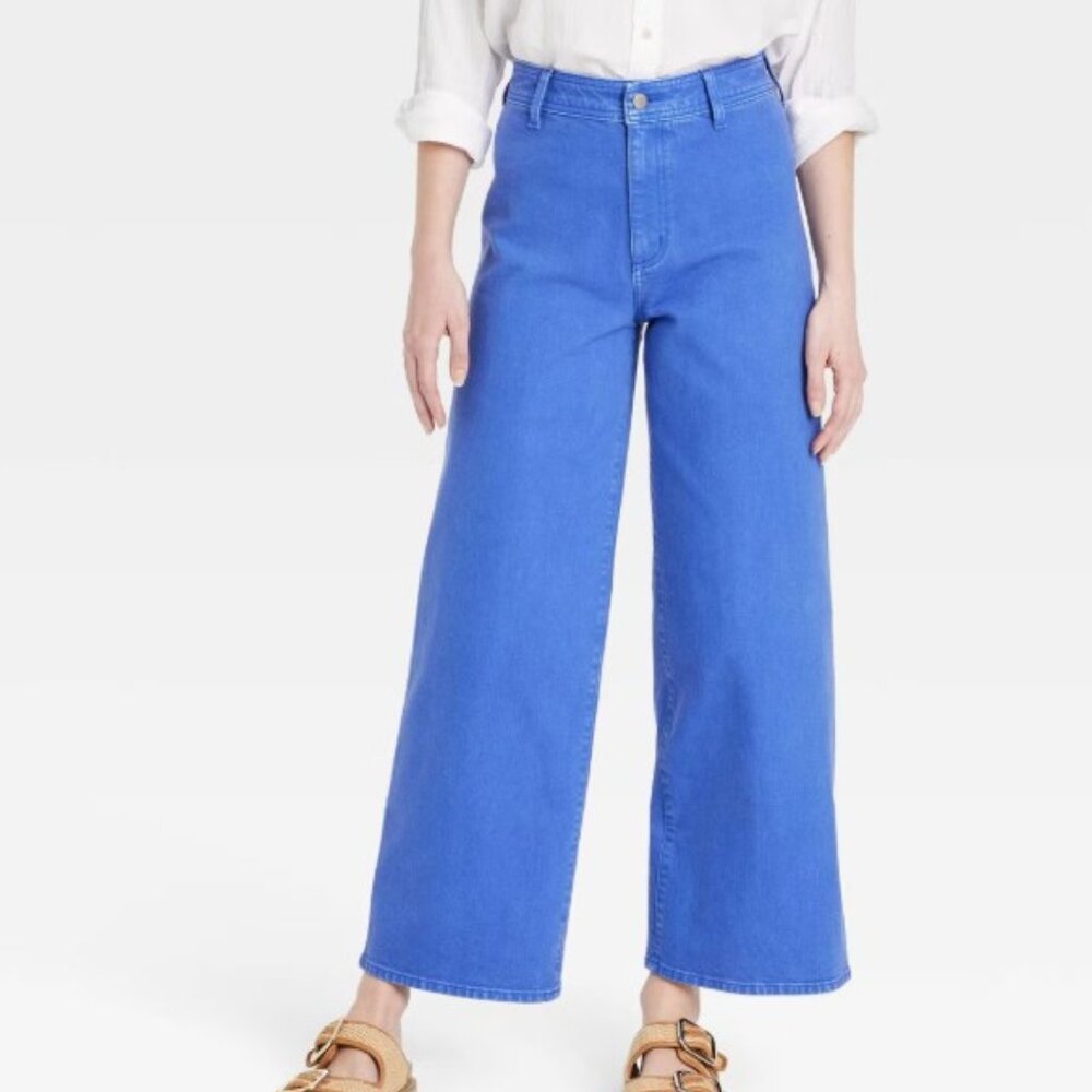 NWT - High-Rise Sailor Wide Leg Ankle Jeans